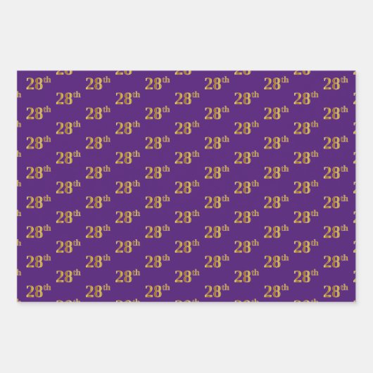 Extravagant grün, grau, Lila, Imitate Gold 28. Ver Geschenkpapier Set (Vorderseite 3)