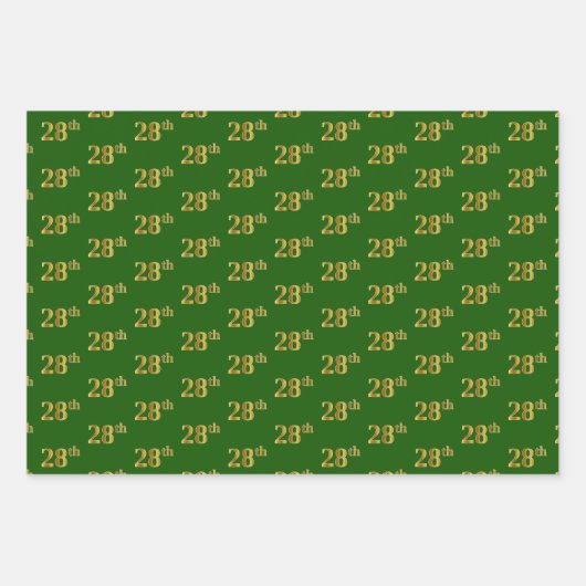 Extravagant grün, grau, Lila, Imitate Gold 28. Ver Geschenkpapier Set (Vorderseite)