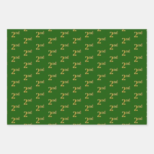 Extravagant grün, grau, Lila, Imitate Gold 2. Vera Geschenkpapier Set (Vorderseite)