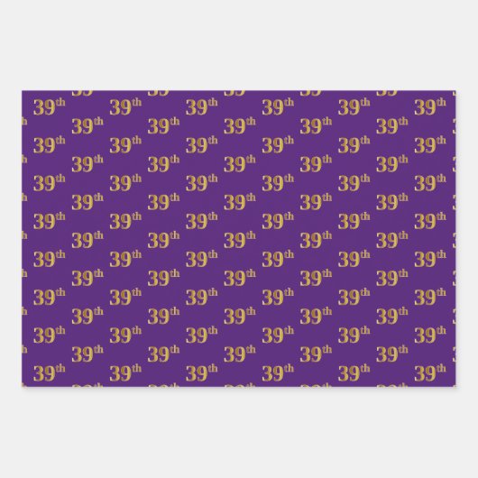 Extravagant grün, grau, Lila, Imitate Gold 39. Ver Geschenkpapier Set (Vorderseite 3)