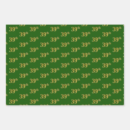 Extravagant grün, grau, Lila, Imitate Gold 39. Ver Geschenkpapier Set (Vorderseite)