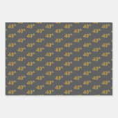 Extravagant grün, grau, Lila, Imitate Gold 40. Ver Geschenkpapier Set (Vorderseite 2)