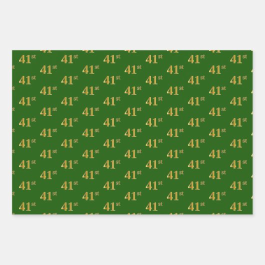 Extravagant grün, grau, Lila, Imitate Gold 41. Ver Geschenkpapier Set (Vorderseite)