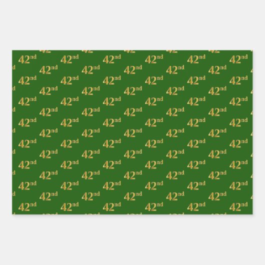 Extravagant grün, grau, Lila, Imitate Gold 42. Ver Geschenkpapier Set (Vorderseite)