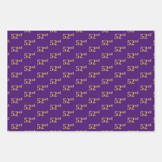 Extravagant grün, grau, Lila, Imitate Gold 52. Ver Geschenkpapier Set (Vorderseite 3)