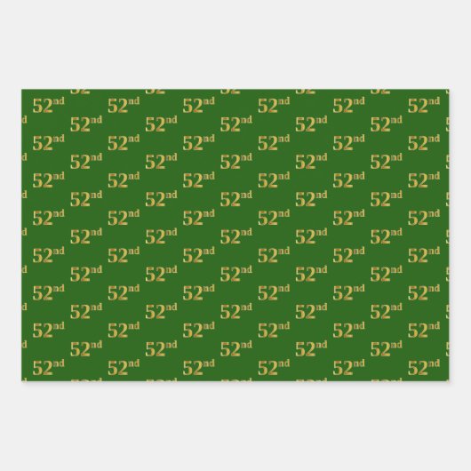 Extravagant grün, grau, Lila, Imitate Gold 52. Ver Geschenkpapier Set (Vorderseite)