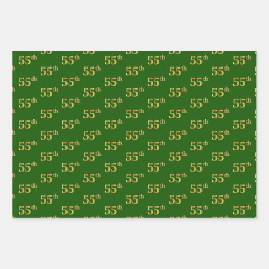 Extravagant grün, grau, Lila, Imitate Gold 55. Ver Geschenkpapier Set (Vorderseite)