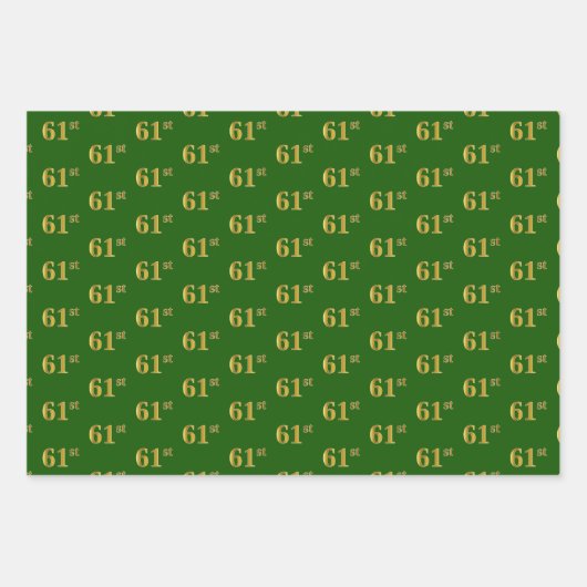 Extravagant grün, grau, Lila, Imitate Gold 61. Ver Geschenkpapier Set (Vorderseite)