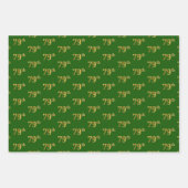 Extravagant grün, grau, Lila, Imitate Gold 79. Ver Geschenkpapier Set (Vorderseite)