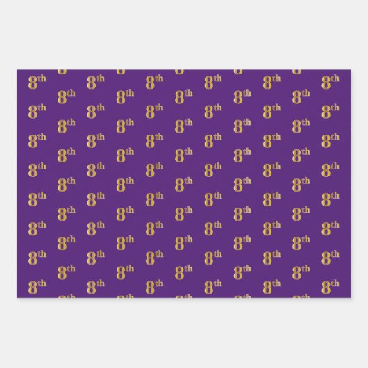 Extravagant grün, grau, Lila, Imitate Gold 8. Vera Geschenkpapier Set (Vorderseite 3)