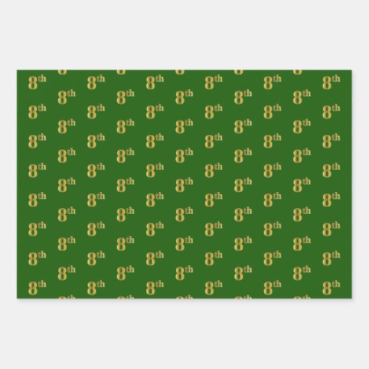 Extravagant grün, grau, Lila, Imitate Gold 8. Vera Geschenkpapier Set (Vorderseite)