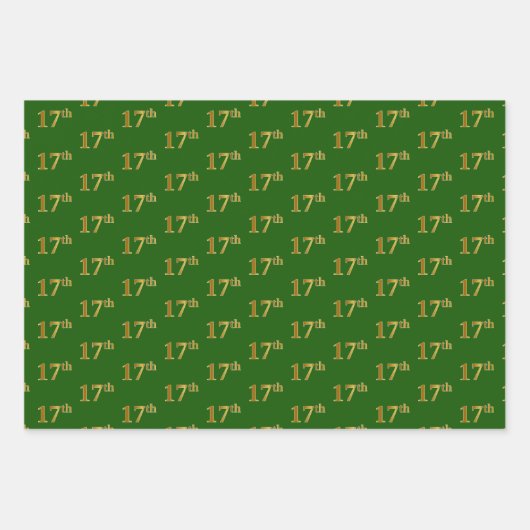 Extravagant grün, grau, Lila, Imitats Gold 17. Ver Geschenkpapier Set (Vorderseite)