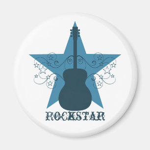 Extravagant Guitar Star Wirbel Magnet, Royal Blue Magnet