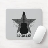 Extravagant Guitar Star Wirbel Mousepad, Black Mousepad (Mit Mouse)