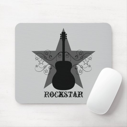 Extravagant Guitar Star Wirbel Mousepad, Black Mousepad (Mit Mouse)