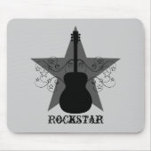 Extravagant Guitar Star Wirbel Mousepad, Black Mousepad (Vorne)