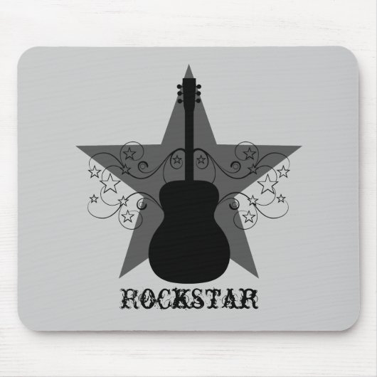 Extravagant Guitar Star Wirbel Mousepad, Black Mousepad (Vorne)