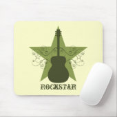 Extravagant Guitar Star Wirbel Mousepad, Green Mousepad (Mit Mouse)