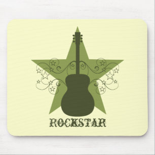Extravagant Guitar Star Wirbel Mousepad, Green Mousepad