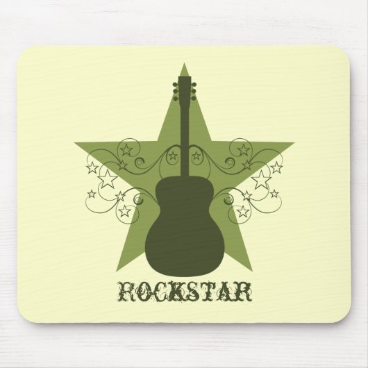 Extravagant Guitar Star Wirbel Mousepad, Green Mousepad (Vorne)
