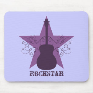 Extravagant Guitar Star Wirbel Mousepad, Lila Mousepad