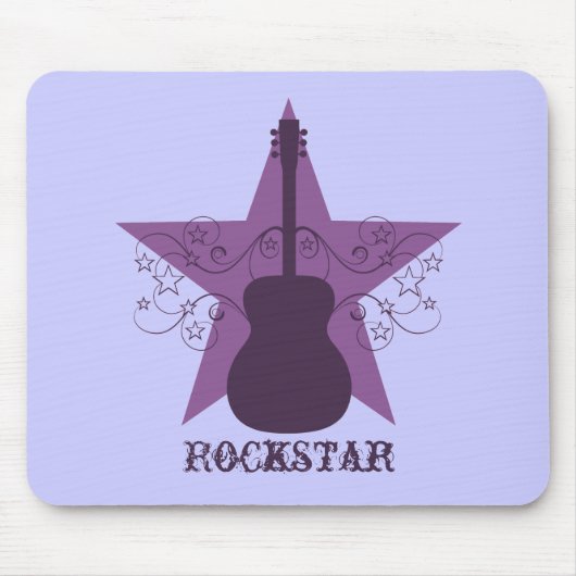 Extravagant Guitar Star Wirbel Mousepad, Lila Mousepad (Vorne)