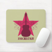 Extravagant Guitar Star Wirbel Mousepad, Magenta Mousepad (Mit Mouse)