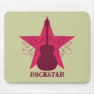 Extravagant Guitar Star Wirbel Mousepad, Magenta Mousepad