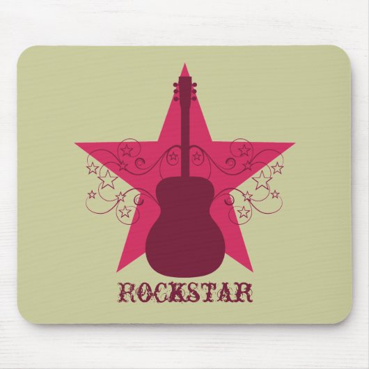 Extravagant Guitar Star Wirbel Mousepad, Magenta Mousepad (Vorne)