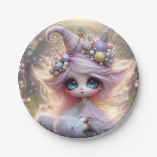 Extravagant Hair Niedlich Hat Pappteller (Vorderseite)