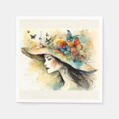 EXTRAVAGANT HAT PAPIER NAPKIN SERVIETTE (Vorderseite)
