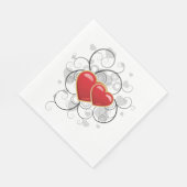Extravagant Heart Red Liebe Napkins Serviette (Ecke)