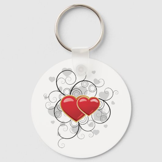 Extravagant Heart Red Liebe Schlüsselanhänger (Rückseite)
