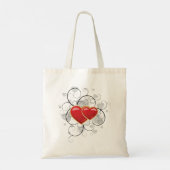 Extravagant Heart Red Liebe Tote Tasche (Rückseite)