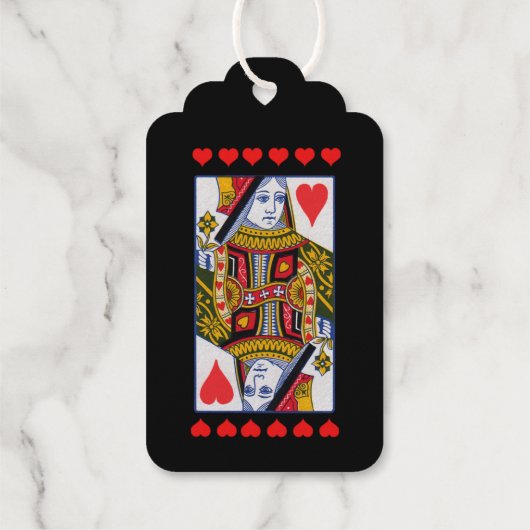 Extravagant Heart Suite Queen Play Card Red Hearts Geschenkanhänger (Rückseite)