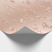 Extravagant Hearts Rose Glitzer Liebe Confetti Val Geschenkpapier (Ecke)