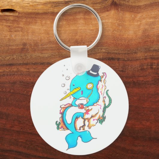 Extravagant Herr Narwhal Schlüsselanhänger (Vorderseite)