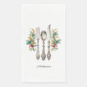 Extravagant Holiday Silverware Personalisiert Pape Serviette (Vorderseite)