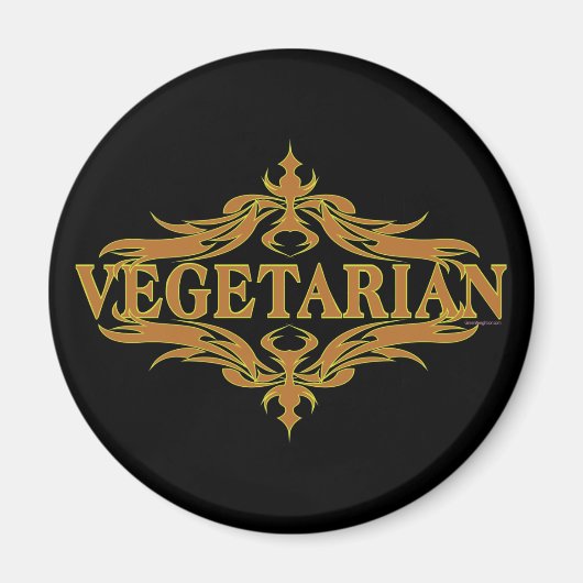 Extravagant in Braun - vegetarisch Magnet (Vorne)