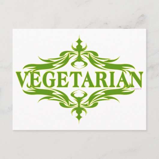 Extravagant in grün - vegetarisch postkarte (Vorderseite)