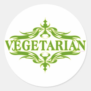Extravagant in grün - vegetarisch runder aufkleber