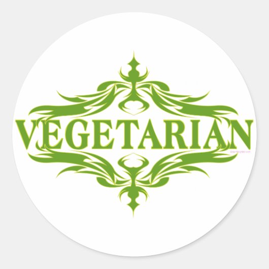 Extravagant in grün - vegetarisch runder aufkleber (Vorderseite)
