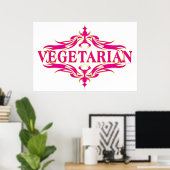 Extravagant in Rosa - Vegetarin Poster (Heimbüro)