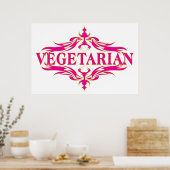 Extravagant in Rosa - Vegetarin Poster (Küche)