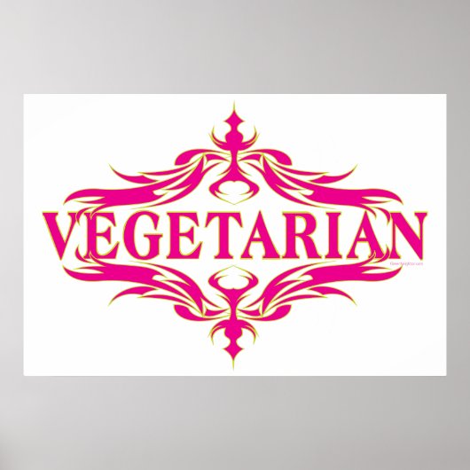 Extravagant in Rosa - Vegetarin Poster (Vorne)