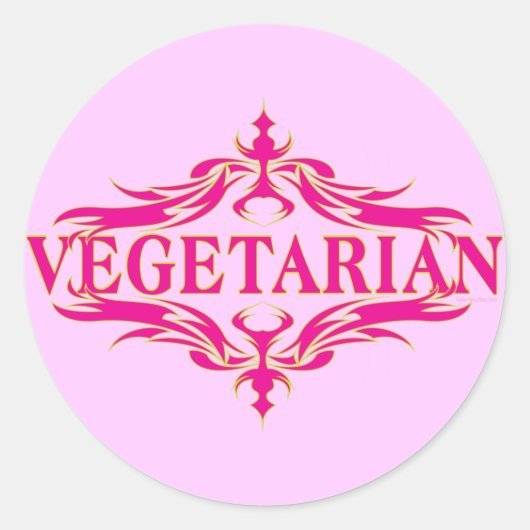 Extravagant in Rosa - Vegetarin Runder Aufkleber (Vorderseite)
