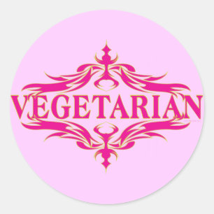Extravagant in Rosa - Vegetarin Runder Aufkleber