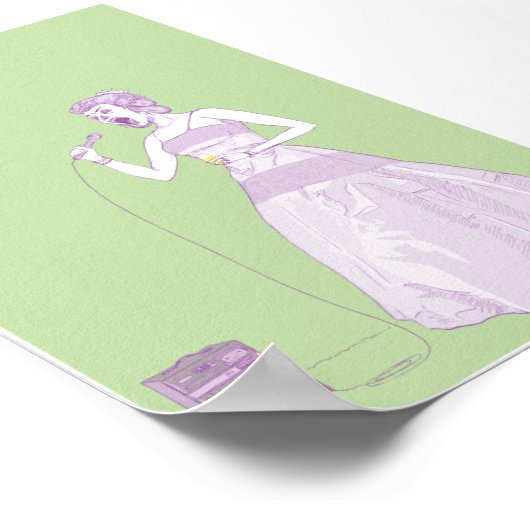 Extravagant Karaoke Frau 4x6 Poster (Ecke)