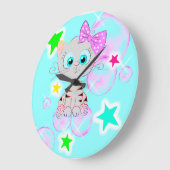 Extravagant Kitten - Große Wanduhr (Winkel)