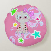 Extravagant Kitten - Rundes Kissen (Rückseite)